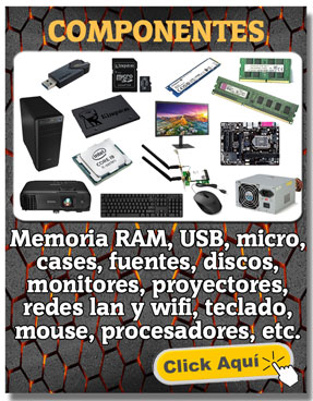 memoria ram, usb, microsd, case, fuentes, discos, monitores, proyectores, todo para red, teclado, mouse, procesadores